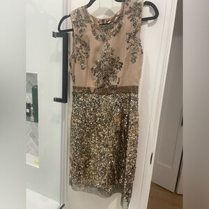 Elie Tahari gold sequin dress